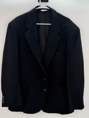 Club House Men’s Black 100% Camel Hair Blazer 46R USA Made Vintage